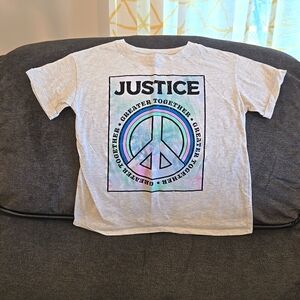Girls Heather gray Justice t-shirt size M